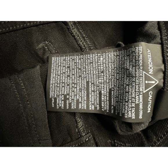 ZARA Black Denim Cropped Wide Leg Jeans Front Zip Belted Waist - Picture 5 of 5